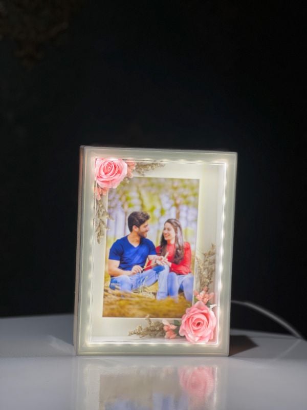 Pink Flower LED Frame