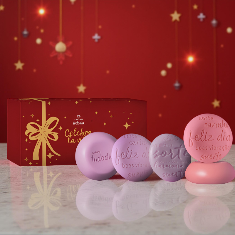 Caja con 5 jabones en barra de origen vegetal surtidos (5 x 90 g)