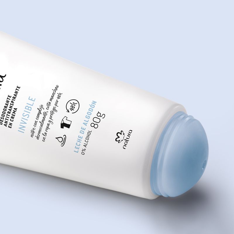 Desodorante antitraspirante en crema invisible algodón 80g