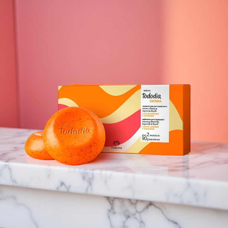 Caja Jabones exfoliantes 2 und 90g Flor de jengibre y mandarina