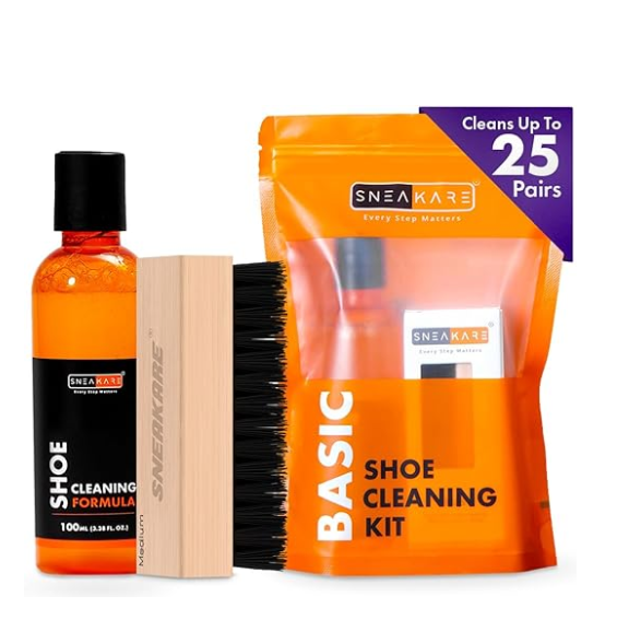 SNEAKARE Shoe Cleaning Kit with 100ml/3.4 Oz Cleaner, Brush & Towel Complete Kit For Sneakers, Nubuck, Suede & Leather