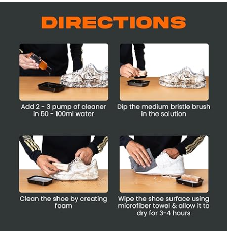 SNEAKARE Shoe Cleaning Kit with 100ml/3.4 Oz Cleaner, Brush & Towel Complete Kit For Sneakers, Nubuck, Suede & Leather