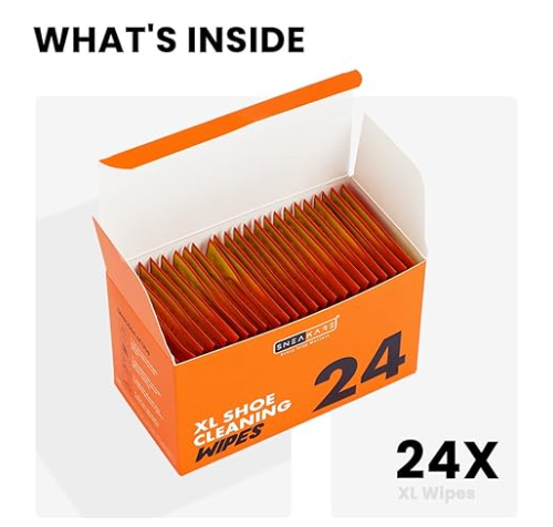 SNEAKARE Premium XL Shoe Cleaning Wipes (20x20 cm) – Travel-Friendly, Quick Drying, Mess-Free Wipes for Instant Sneaker Care, Sneaker Wipes