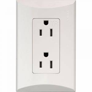 Toma doble TR 15 A 125 V blanco Eagle línea blanco