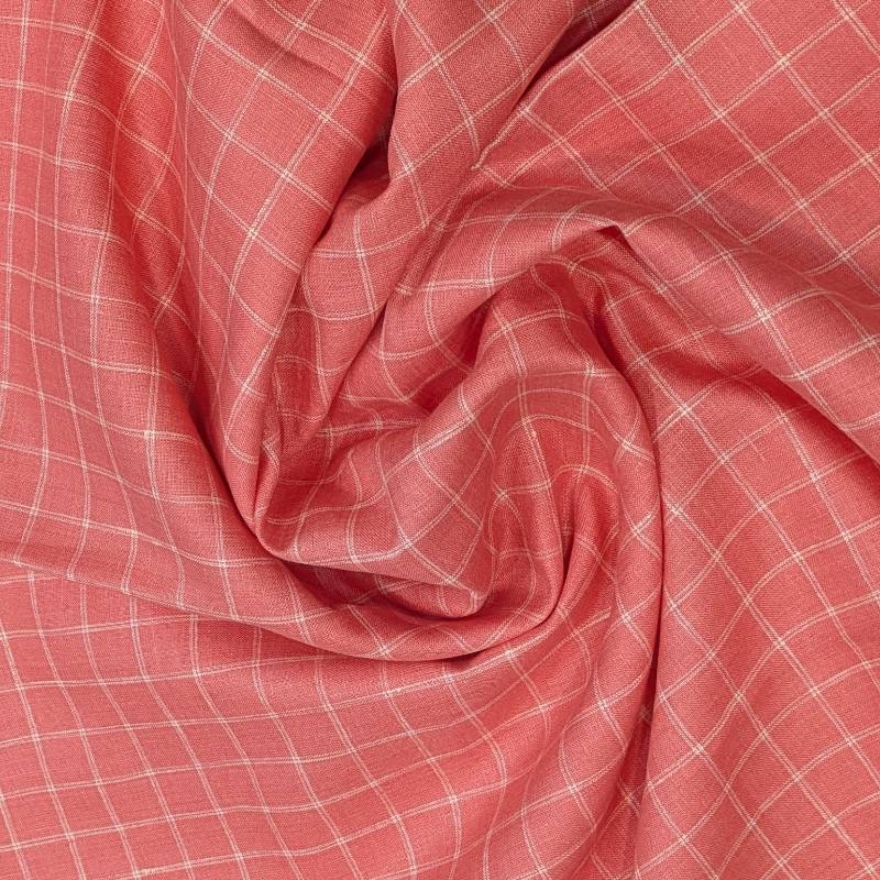 SIYARAMS RED CHECK LINEN 60 LEA
