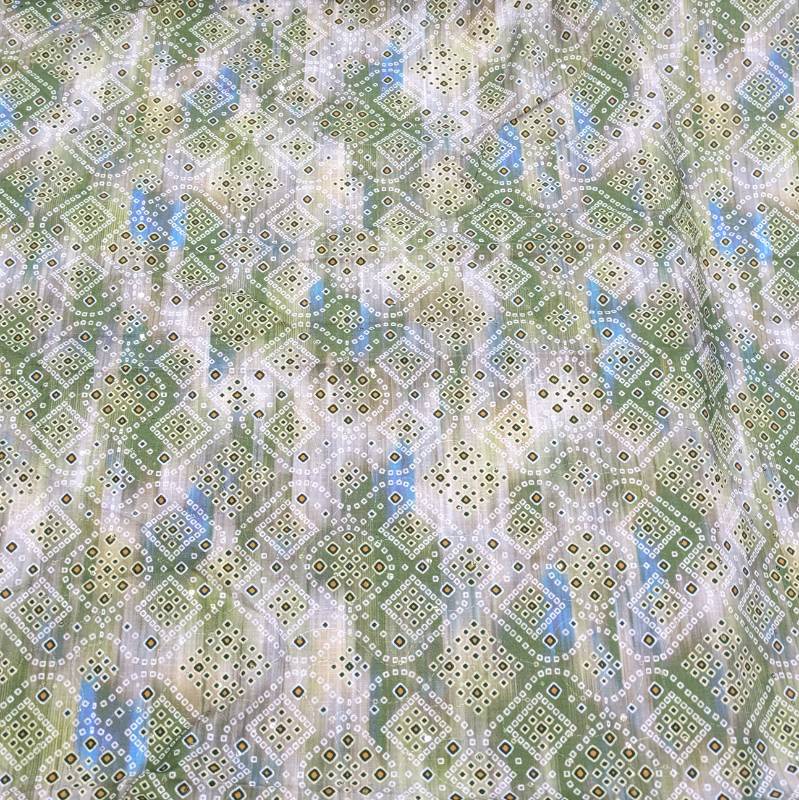 GREEN PRINT SPARKLE KURTA