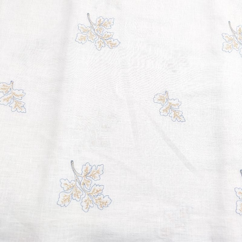 60 LEA PURE LINEN WITH EMBROIDERY WHITE