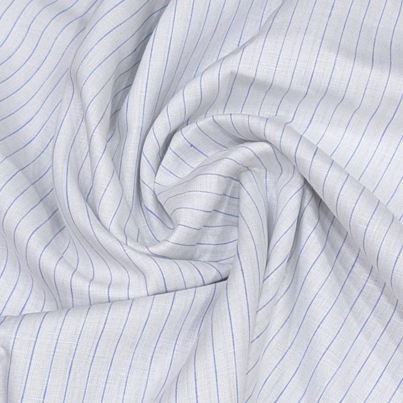 SIYARAM'S 60 Lea Linen Blue sripes