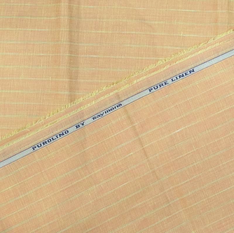 RAYMOND'S ORANGE STRIPES PURE LINEN