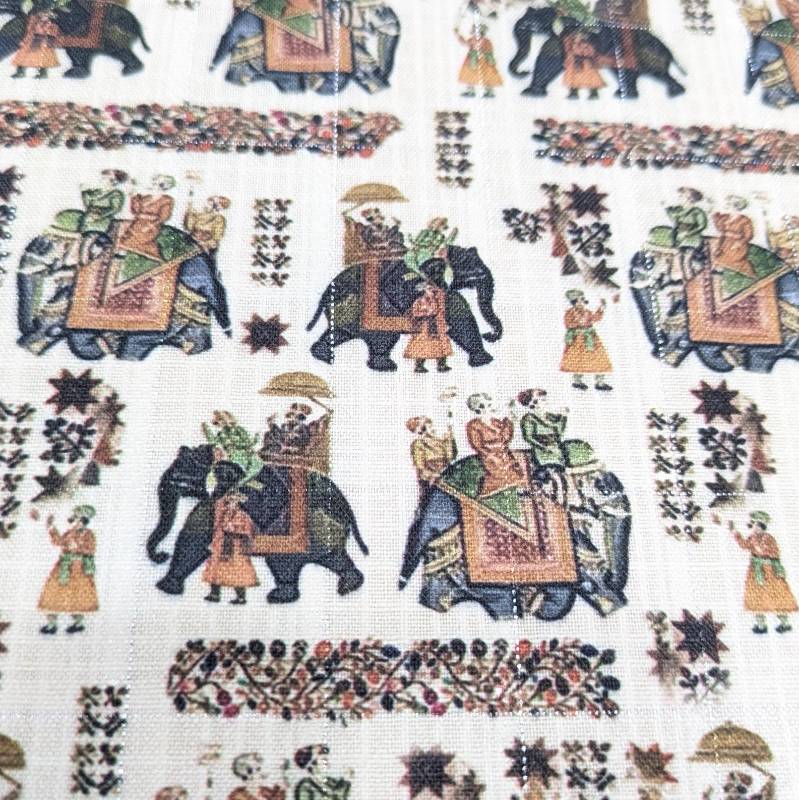 ELEPHANT PRINT BEIGE KURTA