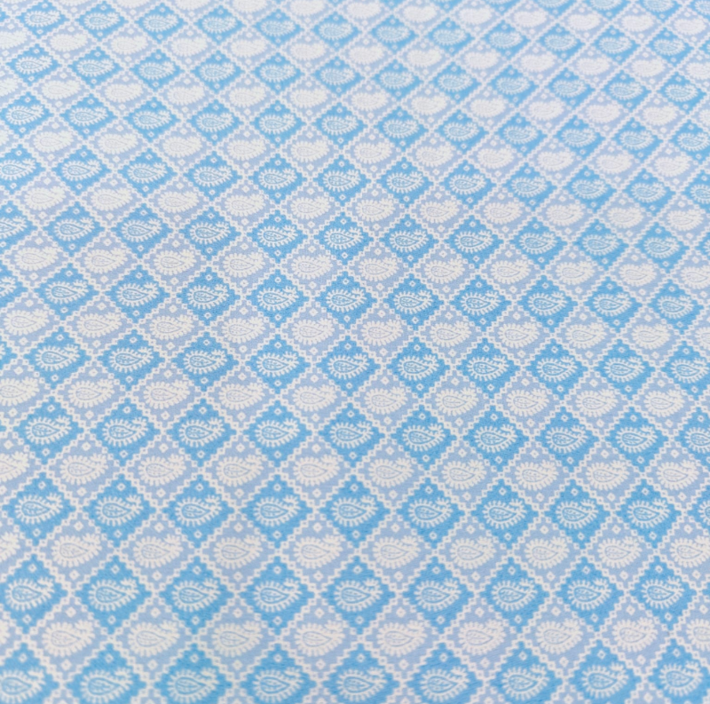 SIYARAM'S VIBRANT BLUE AND WHITE DIGITAL PRINT