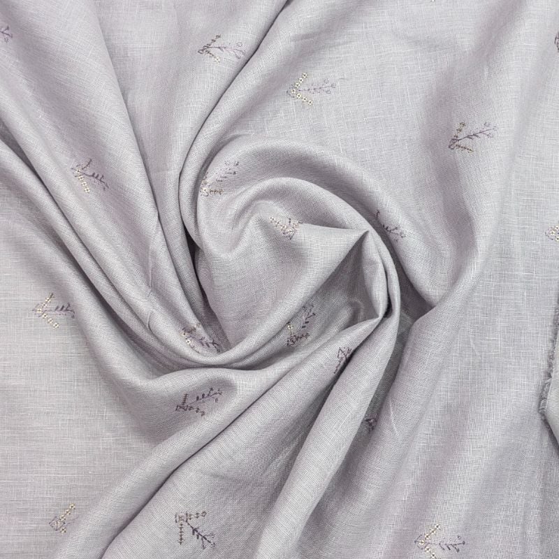 60 LEA PURE LINEN WITH EMBROIDERY PURPLE
