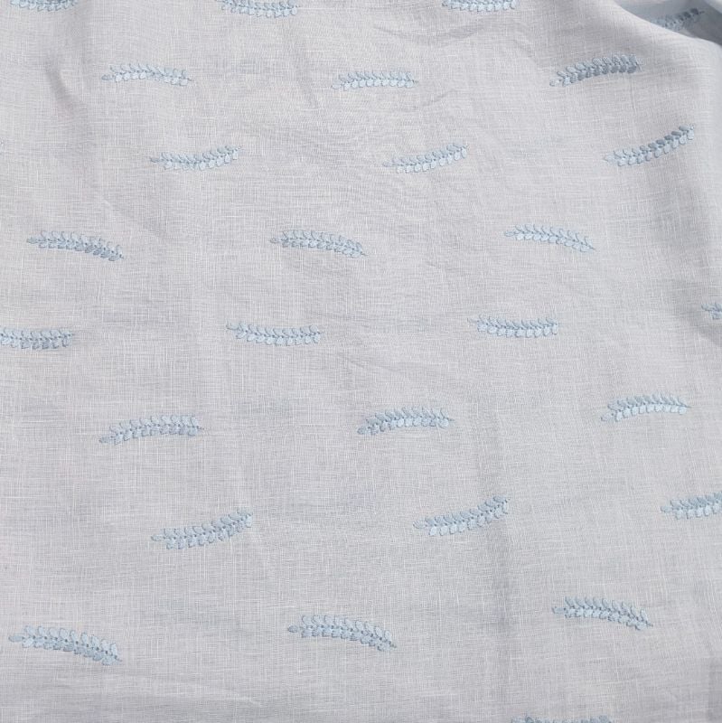 60 LEA PURE LINEN WITH EMBROIDERY BLUE
