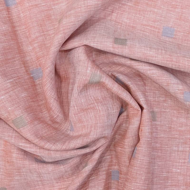 RAYMOND'S LIGHT RED LINEN WITH SUBTLE CHECK DESIGN
