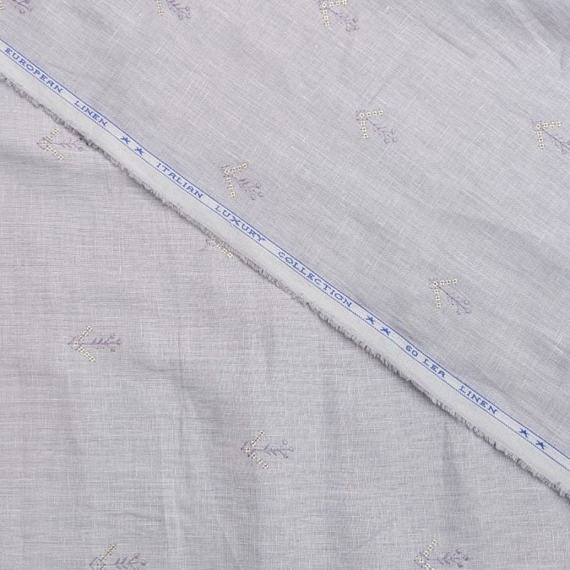 60 LEA PURE LINEN WITH EMBROIDERY PURPLE