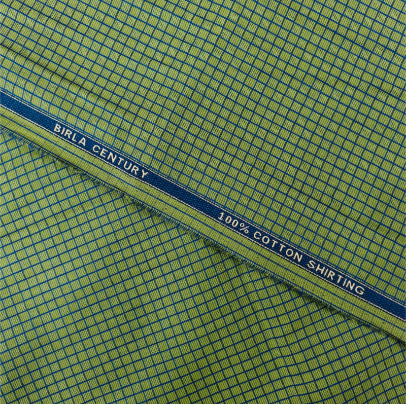 BIRLA CENTURY VIBRANT GREEN AND BLUE CHECK