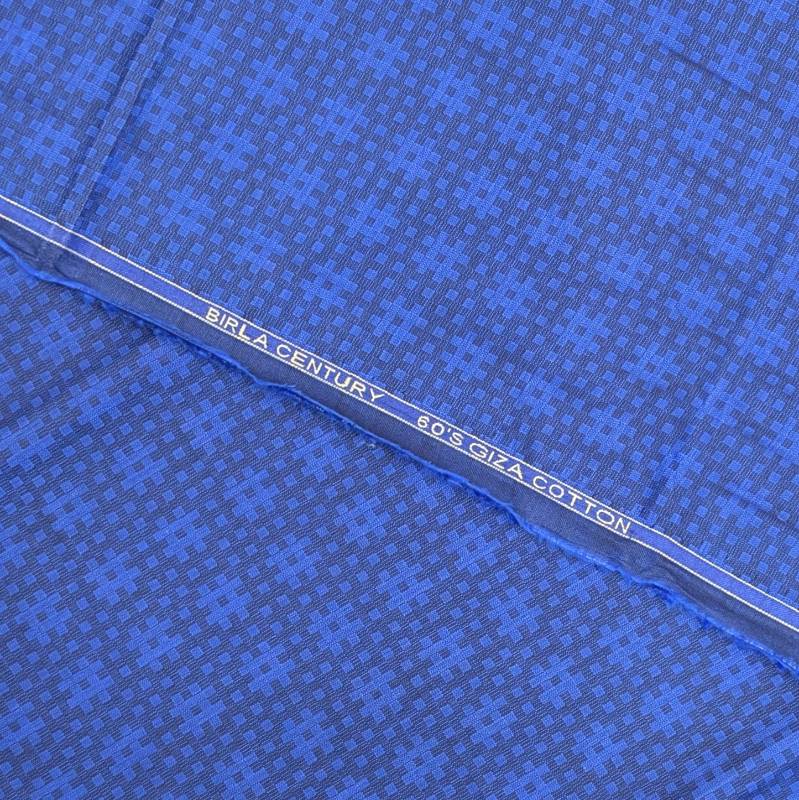 BIRLA CENTURY 60s Giza cotton blue jacquard