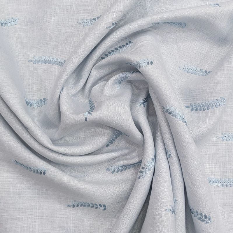 60 LEA PURE LINEN WITH EMBROIDERY BLUE