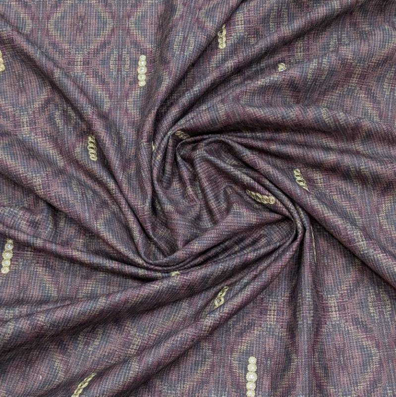PURPLE PRINT WITH EMBROIDERY KURTA