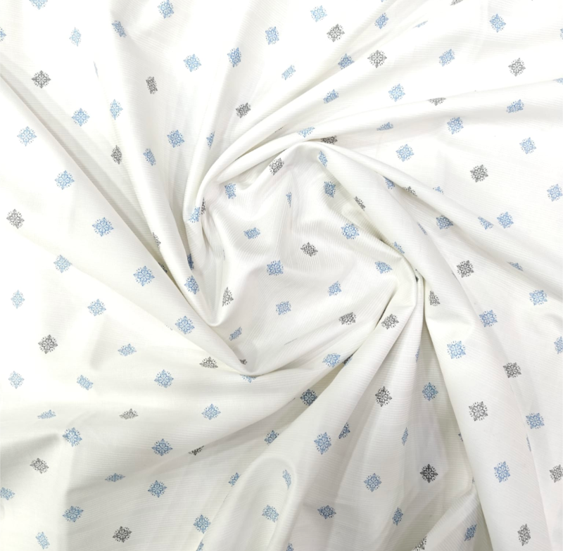 100 % COTTON SUPER WHITE PRINT