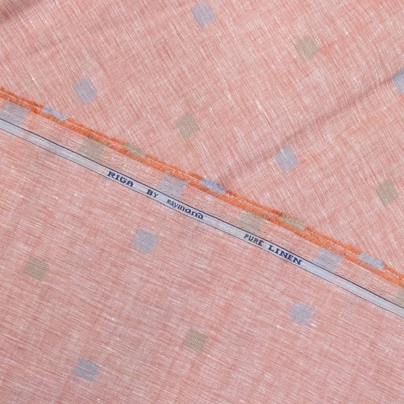 RAYMOND'S LIGHT RED LINEN WITH SUBTLE CHECK DESIGN