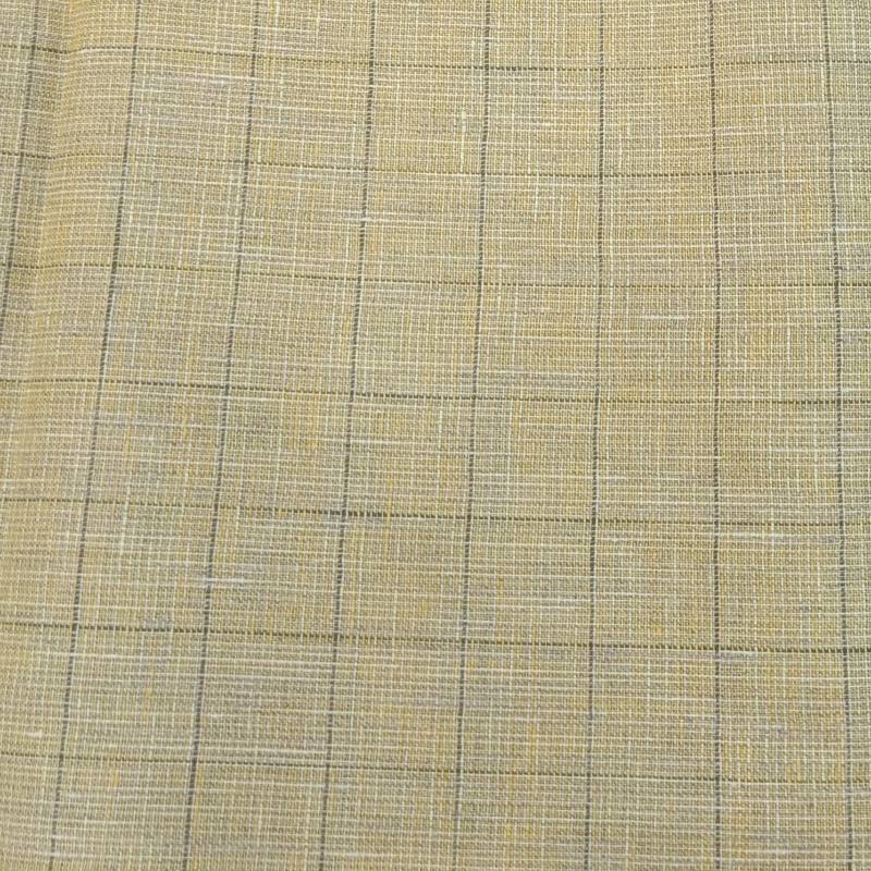 RAYMOND'S CHECK ON BEIGE PURE LINEN