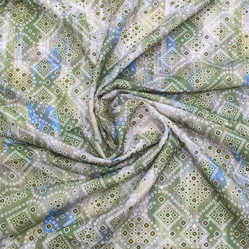 GREEN PRINT SPARKLE KURTA