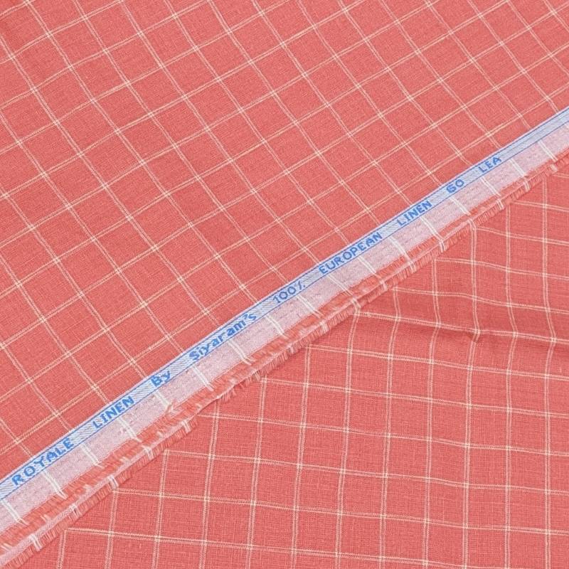 SIYARAMS RED CHECK LINEN 60 LEA