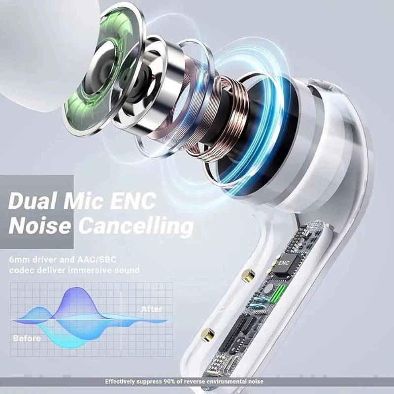 Air31 TWS Transparent Noise-Cancelling Earbuds with Smart Touch - 1 Pcs, Long Battery Life