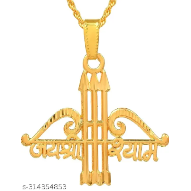 Jai Shree Shyam Universal Pendant hare ka share baba khatu shyam jii pendant gold plating