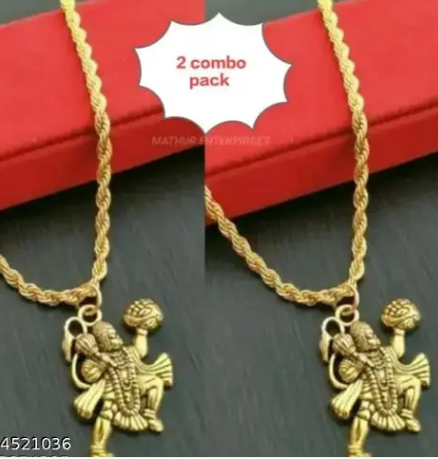 Hanuman jii Trendy locket with gold plating combo pack of 2