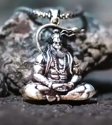 Trending stylish new silver plated pendant of lord Hanuman baba