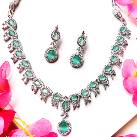Beautiful American Diamond Necklace and Earing set Premium jewelry