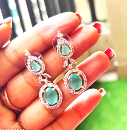 Beautiful American Diamond Necklace and Earing set Premium jewelry
