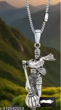 Pack of 3 Hanuman ji locket silver plated pendant of Hanuman baba (Unisex)