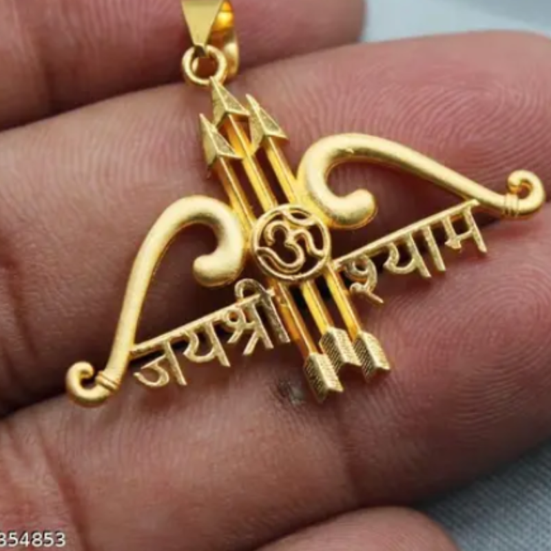 Jai Shree Shyam Universal Pendant hare ka share baba khatu shyam jii pendant gold plating