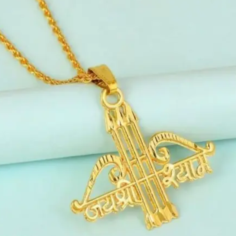 Jai Shree Shyam Universal Pendant hare ka share baba khatu shyam jii pendant gold plating