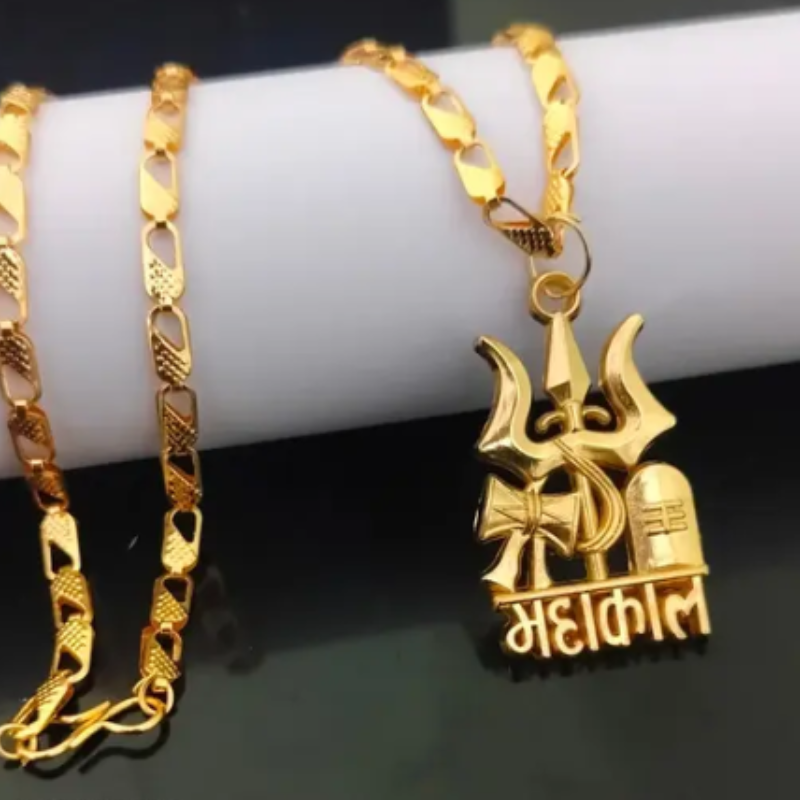 Mhakaal pendant of Lord Mhadev gold plated trending