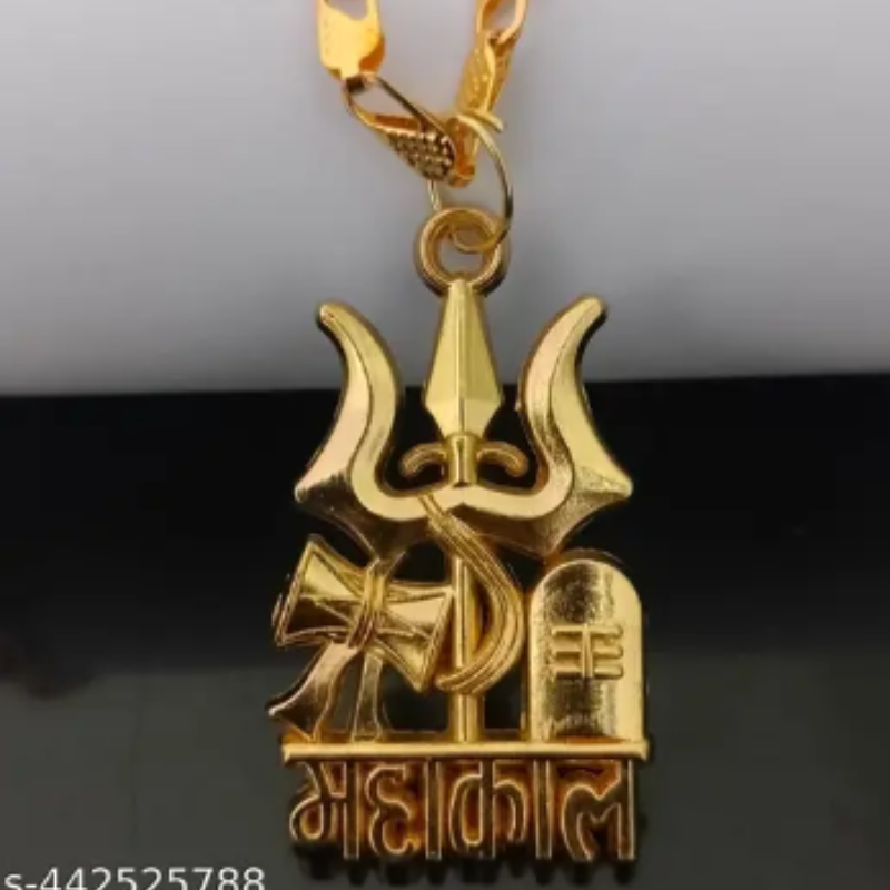 Mhakaal pendant of Lord Mhadev gold plated trending
