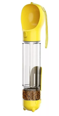 Botella 4en1 (Bolsas, pala, depósito comida y bebedero agua)