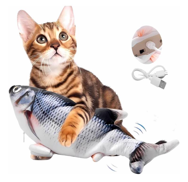 Pez juguete con movimiento gatos