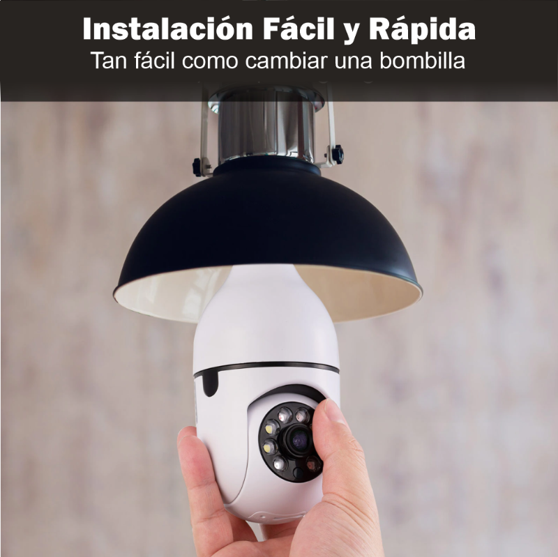 Cámara de seguridad WiFi bombillo 360°