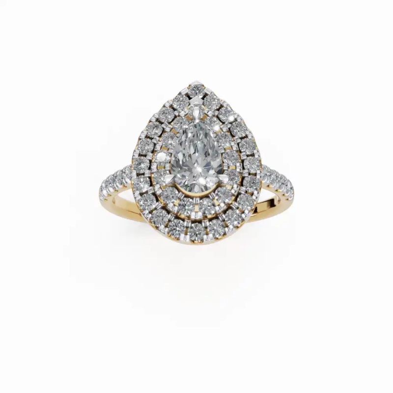 Sparkling Dew of Forever Halo Diamond Engagement Ring