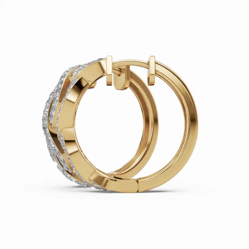 Intertwined Diamond Hoop Earrings