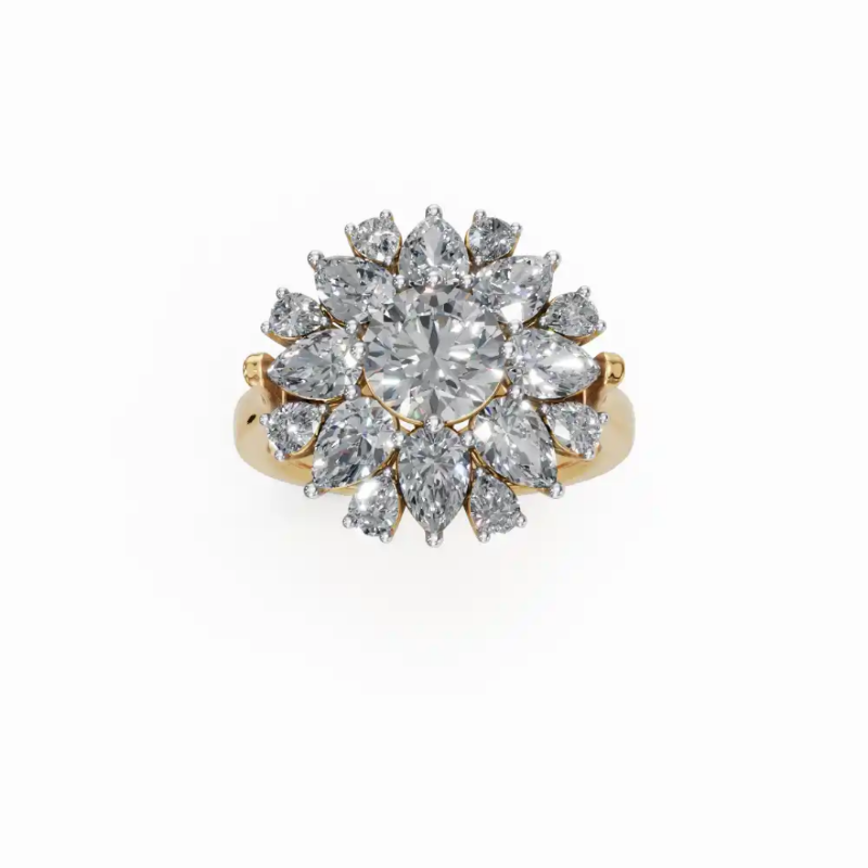 Crowned Petals of Radiance Designer Diamond Ring