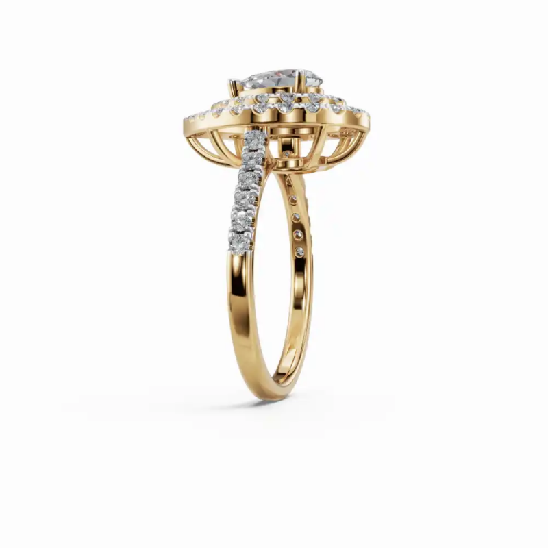 Sparkling Dew of Forever Halo Diamond Engagement Ring