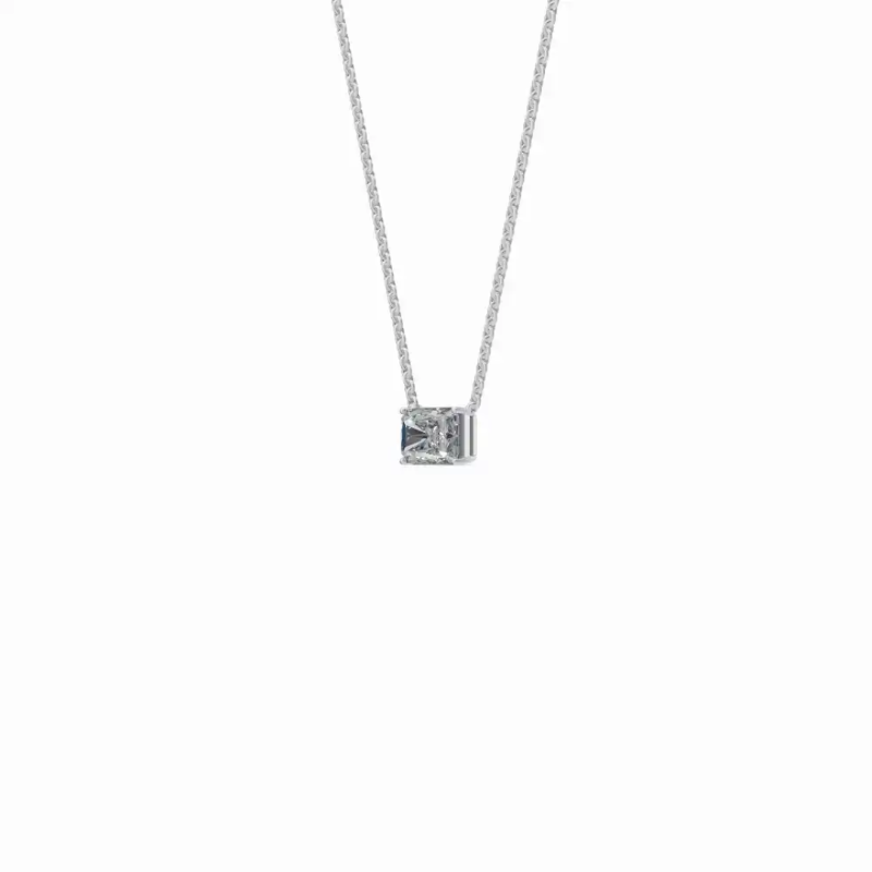 Radiant Solitaire Diamond Pendant