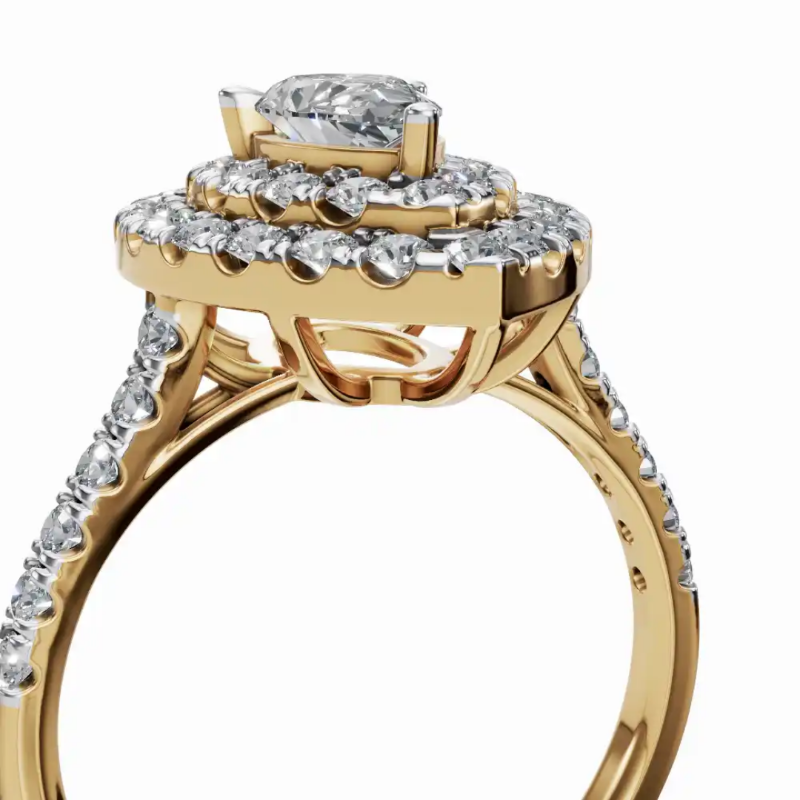 Sparkling Dew of Forever Halo Diamond Engagement Ring