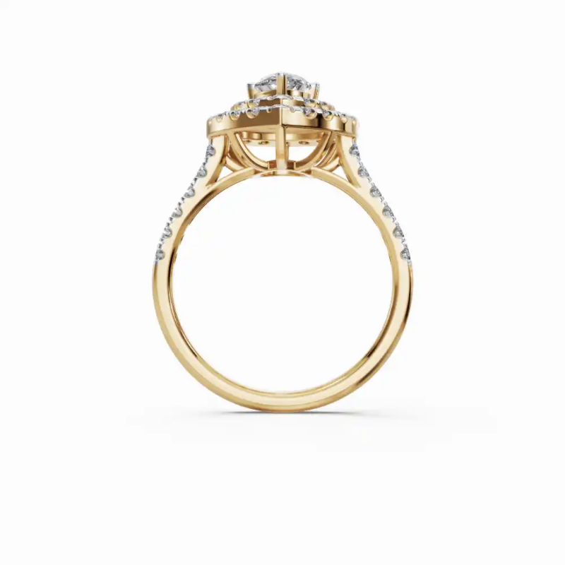 Sparkling Dew of Forever Halo Diamond Engagement Ring