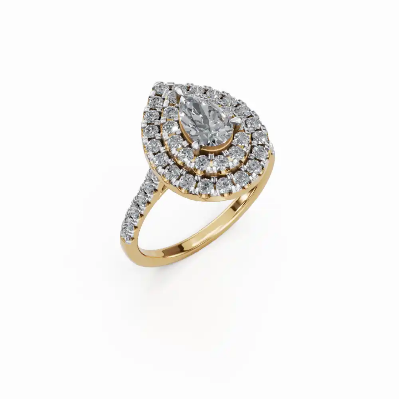 Sparkling Dew of Forever Halo Diamond Engagement Ring